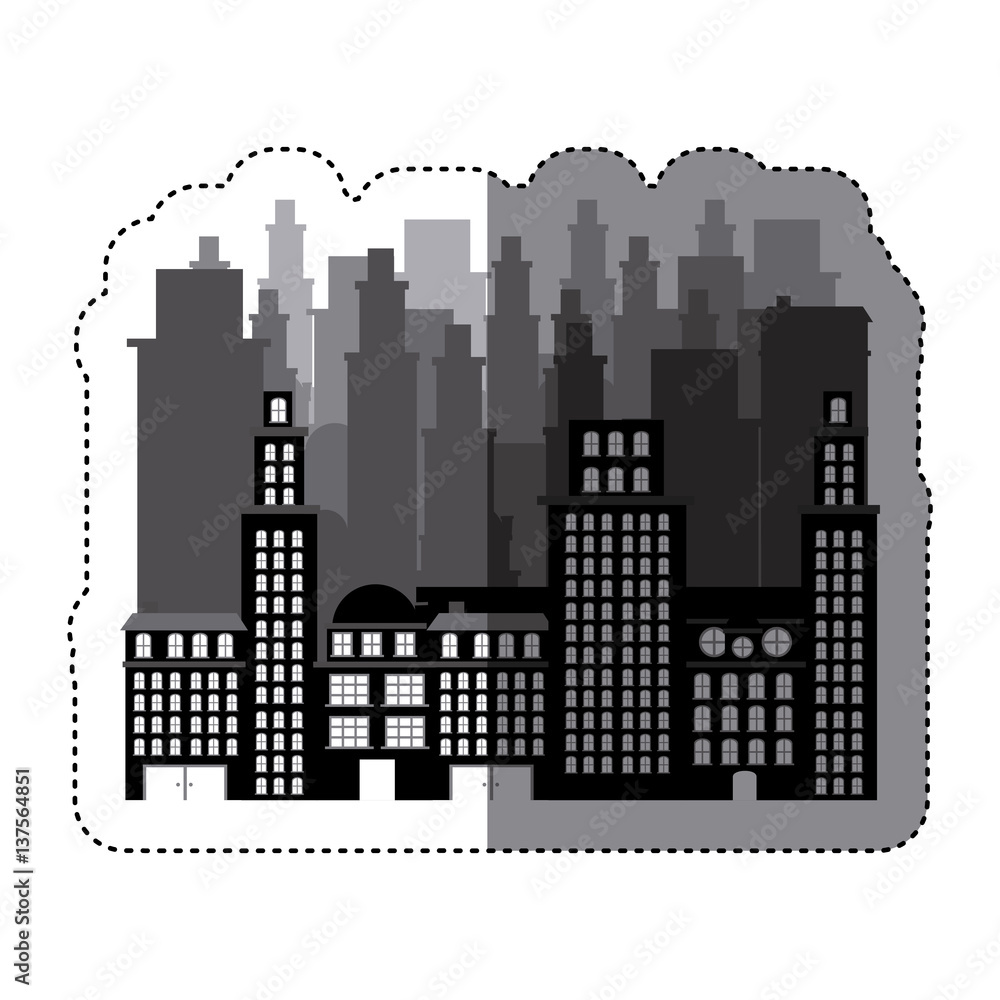 city buildings icon image, vector illustration design