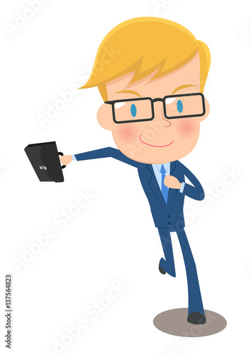 男性会社員　走る