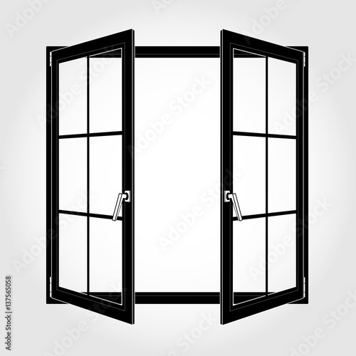 Opened black window icon vector eps 10