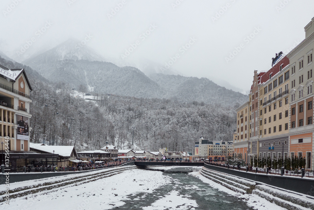 Ski resort Caucasus Mountains 