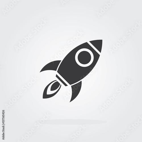 Rocket flat design concept for Project start up and development process.Space rocketship launch.Flying rocket space for business innovation product,creative idea and management.