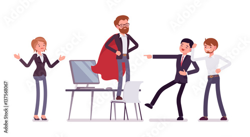 Office manager pretending to be a hero