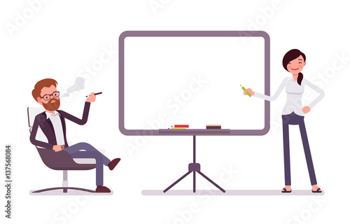 Presentation in the office, copy space