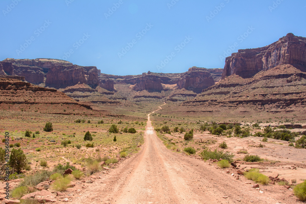 Road in Canyonlands National Park (Shafer Trail road), Moab Utah USA