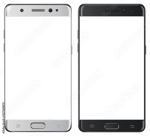 Smartphone, mobile phone isolated with blank screen