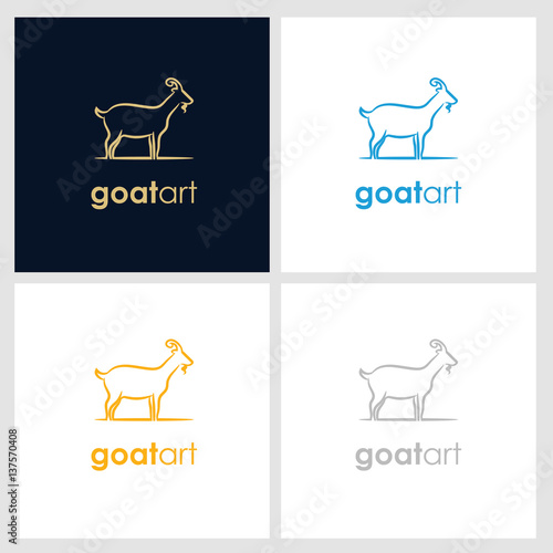 goat line company logo. pet shop logo with minimalist concept