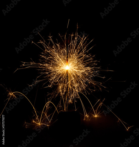 sparkler on black background