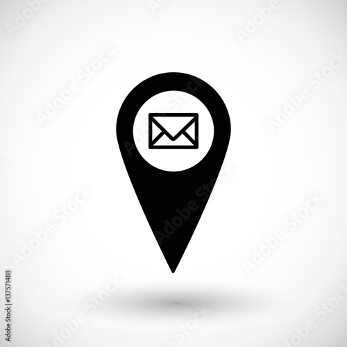 Free Download Post office or mail geo tag flat vector icon - GFXLoad