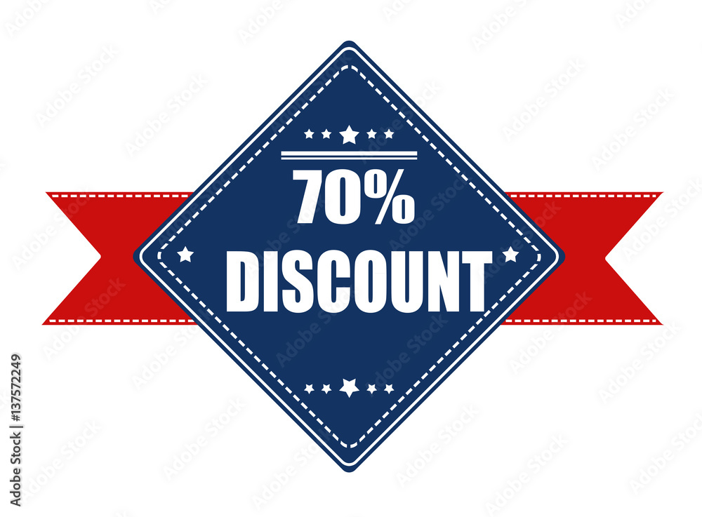 70% discount label with ribbon 70% discount label with ribbon