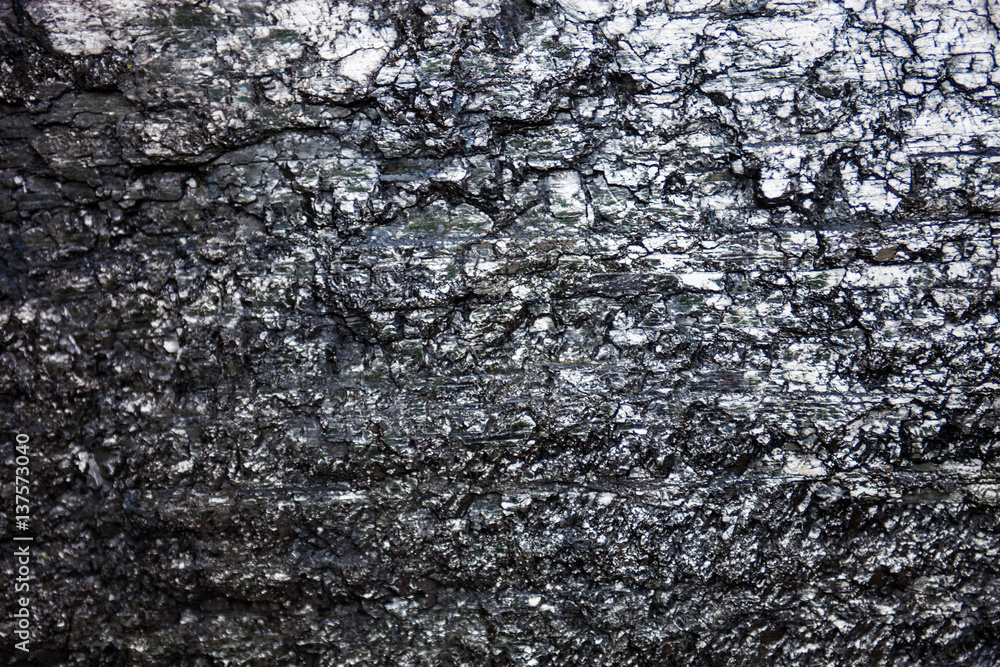 The surface of the black coal The surface of the black coal