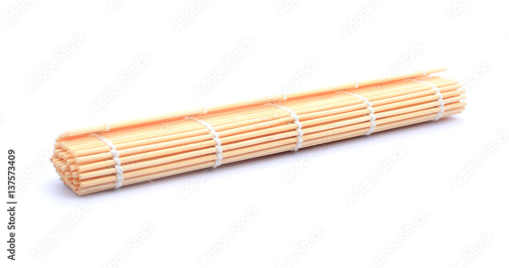 bamboo sushi material mat maker roll up isolated white background bamboo sushi material mat maker roll up isolated white background