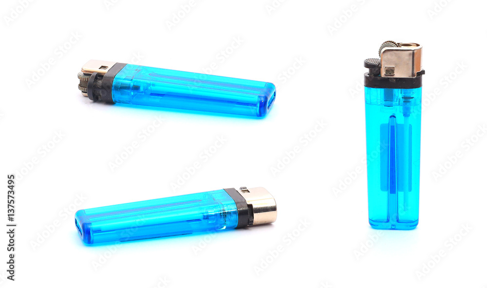 Blue lighter isolated on the white background Blue lighter isolated on the white background