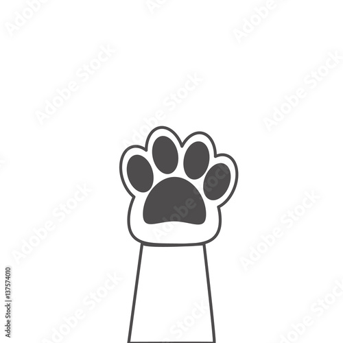 vector cat paws flat gray color design and concept – Stock-Vektorgrafik