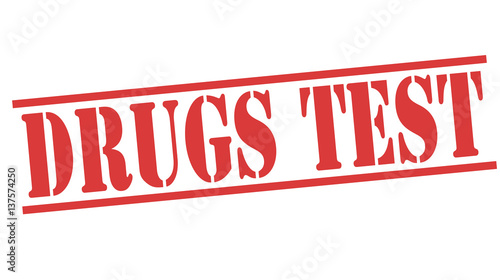 DRUGS TEST red stamp text on white