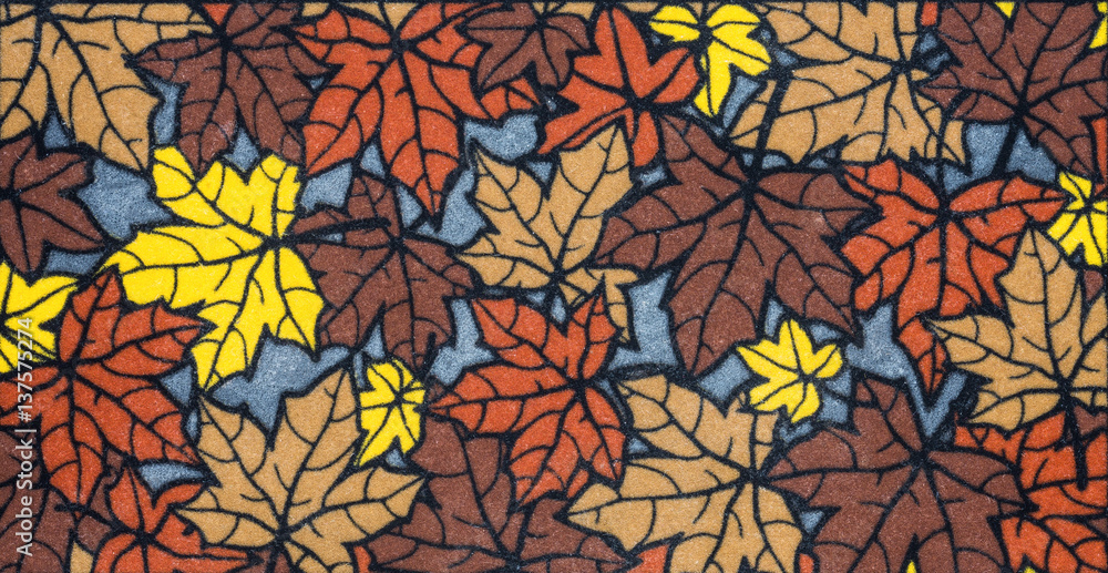 tile pattern with maple leaves