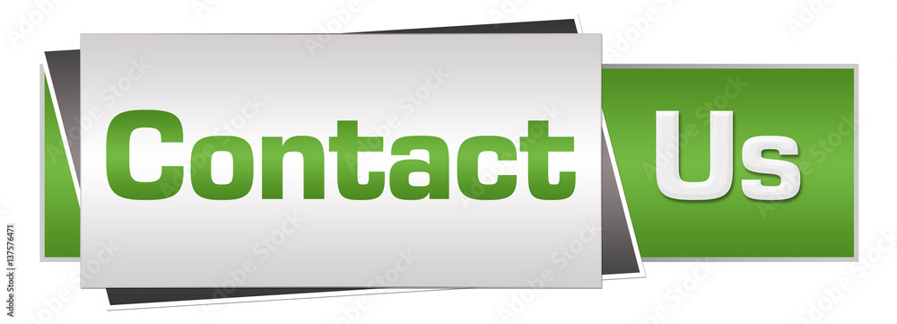 Fototapeta premium Contact Us Green Grey Horizontal 