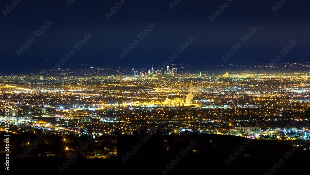 Timelapse of Metropolitan City Lights in Los Angeles -Tilt Up- Timelapse of Metropolitan City Lights in Los Angeles -Tilt Up-