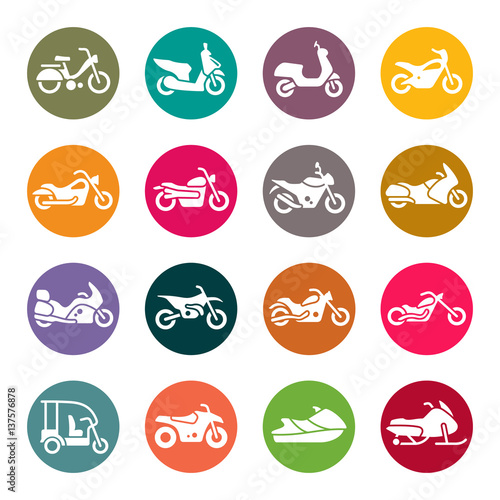 Motorcycles icon set