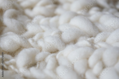 White knitted woolen fabric