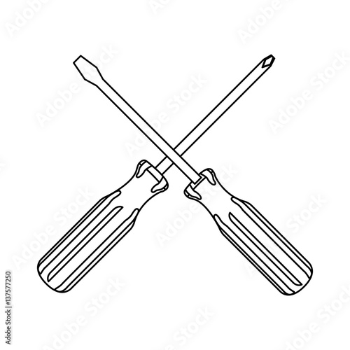 silhouette set collection screwdriver icon tools vector illustration