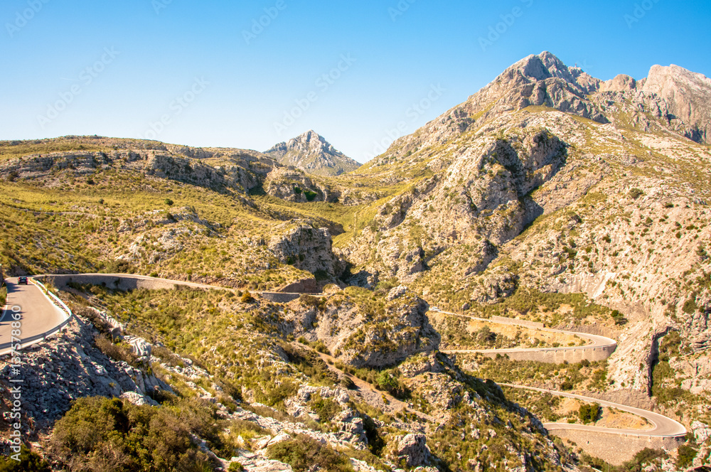 Serpentine in the mountains of Mallorca, Spain