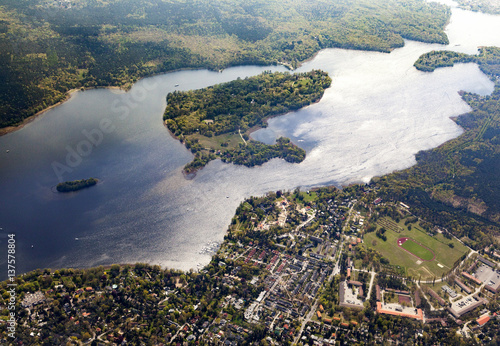 Canvas Print aerial of the Wannsee in Berlin