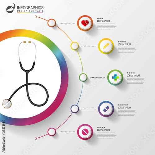 Medical And Health infographics. Modern design template