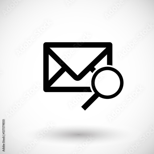 Obraz na płótnie Mail with magnifying glass flat vector icon w salonie