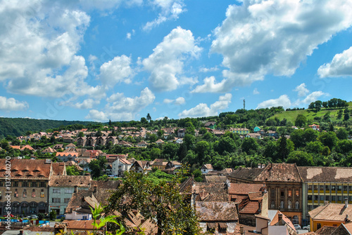 Vew from the tower of the city of Sighisoara, Transylvania, Romania