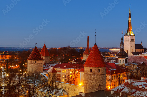 aerial view of the old and modern city, Tallinn