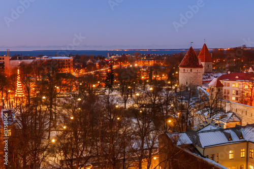 aerial view of the old and modern city, Tallinn © MKavalenkau