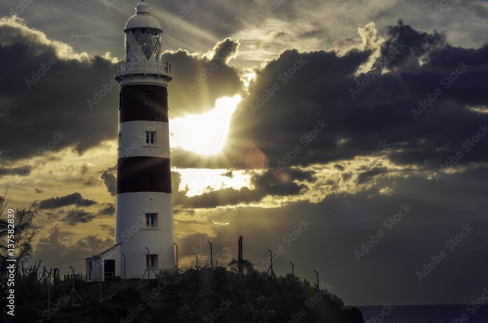 light on lighthouse