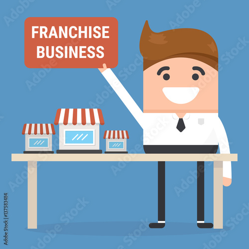 Businessman want to expand his business, franchise concept. business concept. flat design