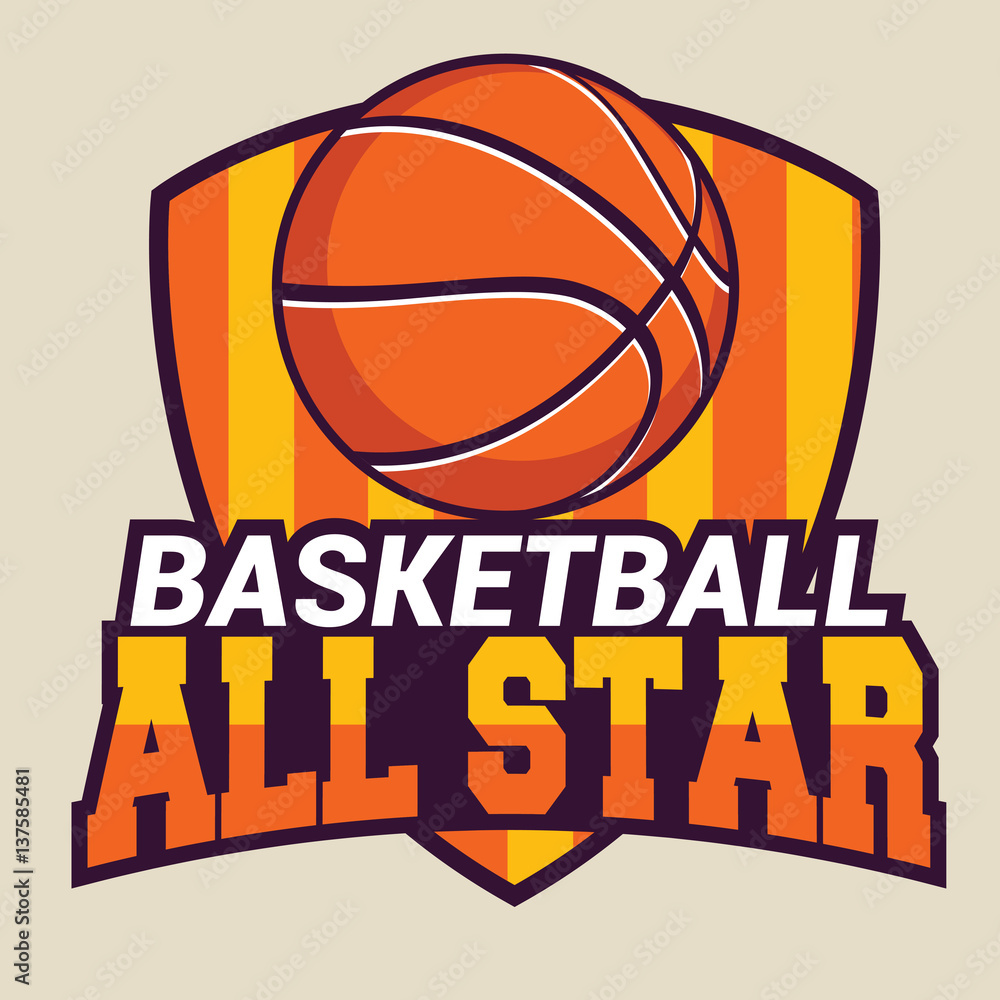 Basketball all star badges Stock Vector | Adobe Stock