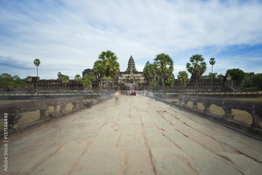 Main entrance to Angkor Wat in Cambodia 