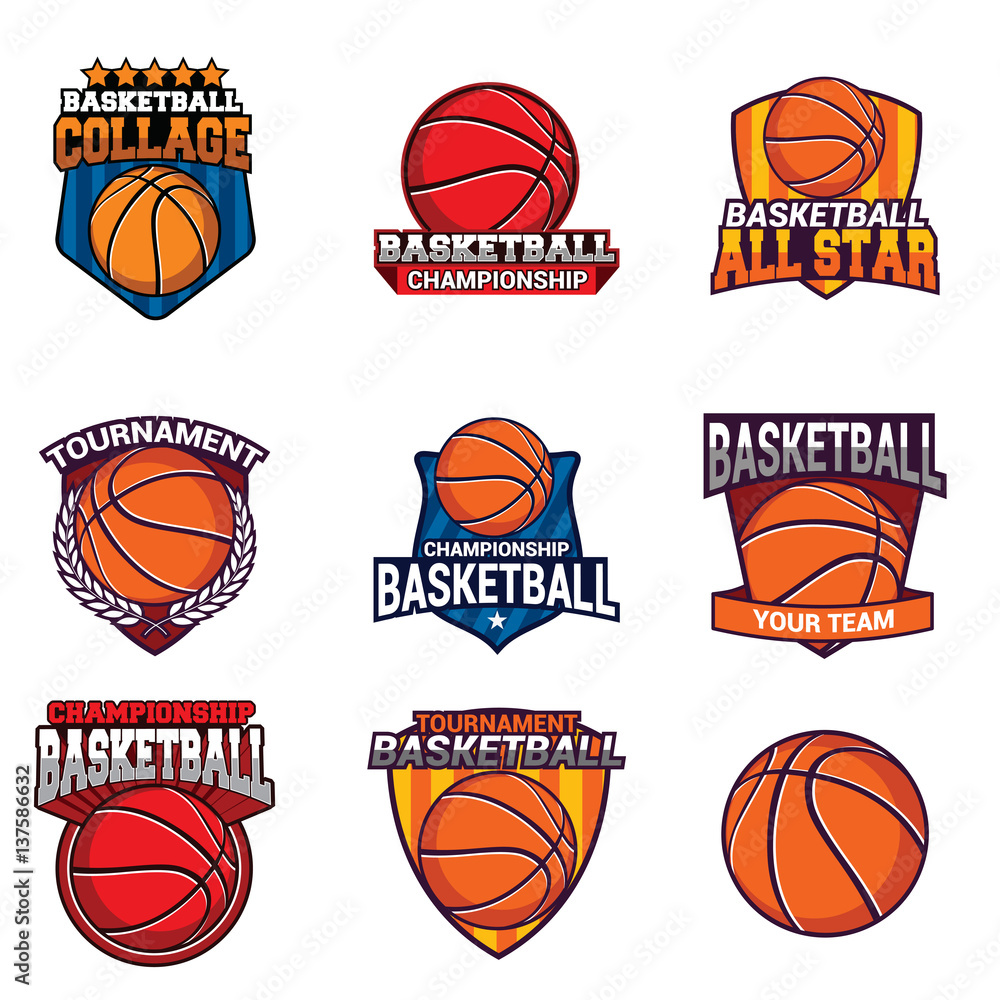 basketball badge set