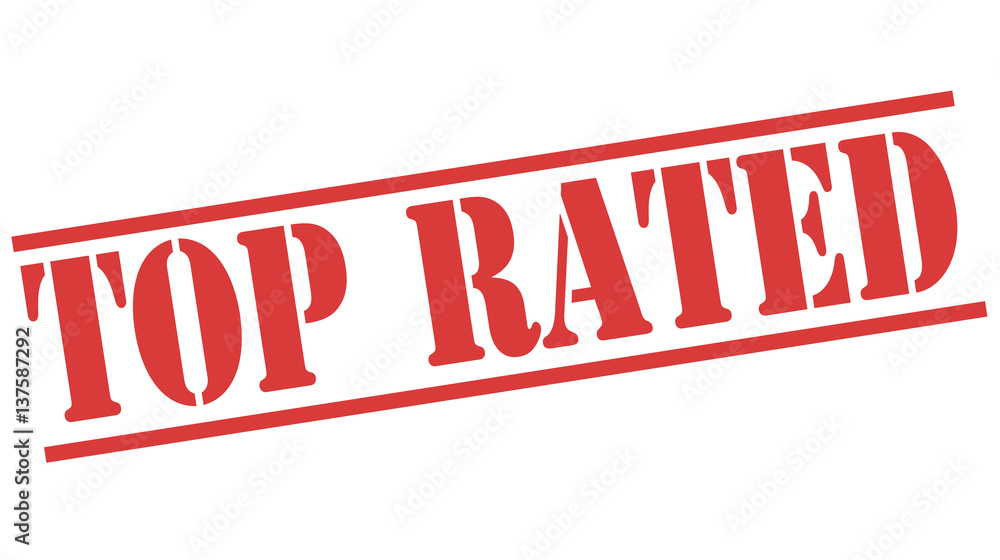 Stamp with text TOP RATED inside on white background Stamp with text TOP RATED inside on white background