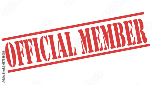 Stamp with text OFFICIAL MEMBER inside on white
