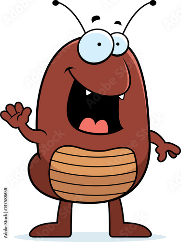 Cartoon Flea Waving