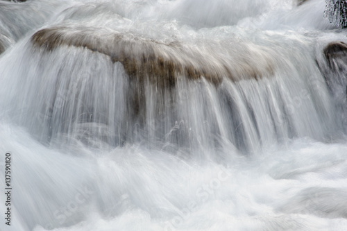 Water flowing over rocks