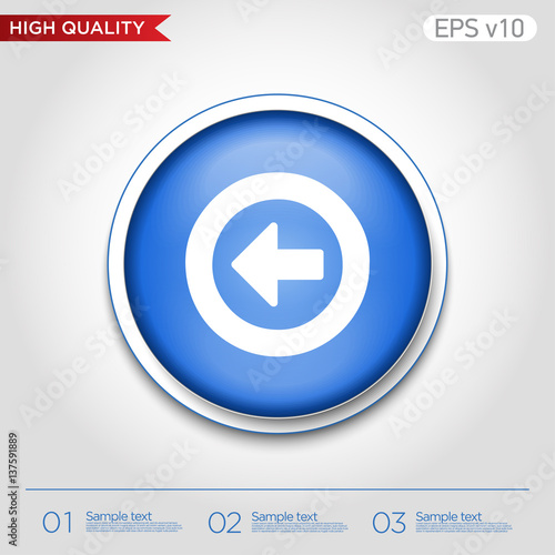 Wallpaper Mural Colored icon or button of back arrow symbol with background Torontodigital.ca