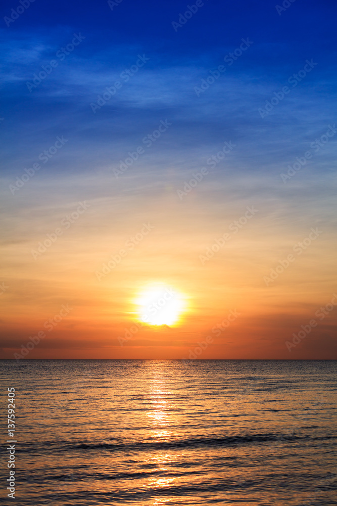 sunset over the ocean bay