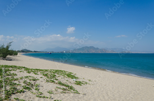 Ninh Chu beach at Phan Rang - Thap Cham  Ninh Thuan. Ninh Thuan is a new destination of Vietnam.