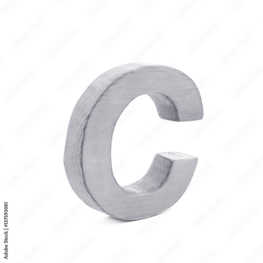 Single sawn wooden letter isolated Single sawn wooden letter isolated