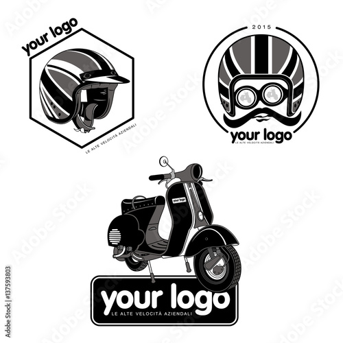 Vector illustration of vintage scooter