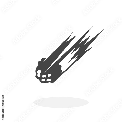 Asteroid Icon. Meteorite vector logo on white background