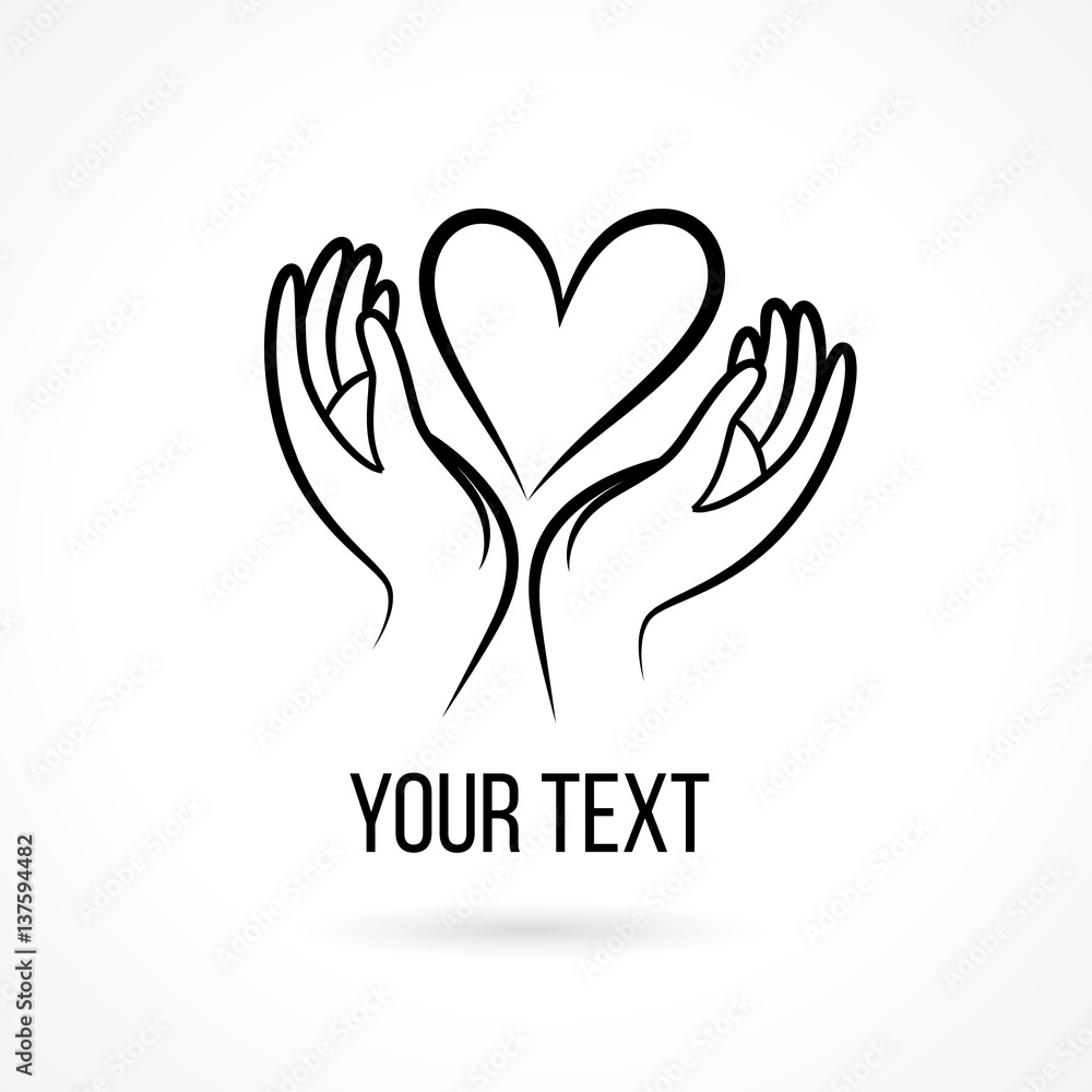 Logo with hands and heart Logo with hands and heart