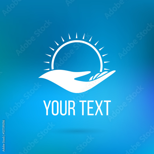 logo with hand and sun