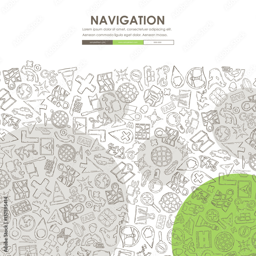 navigation Doodle Website Template Design