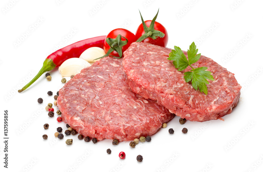 Raw hamburger meat